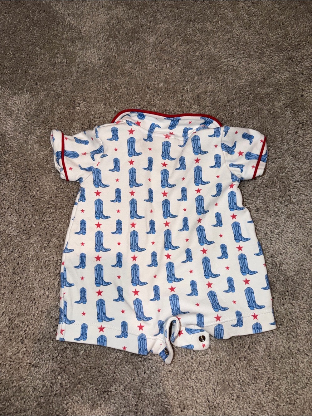 Ruth and ralph White Cowboy Boot Print Baby One-Piece - Picture 2 of 2